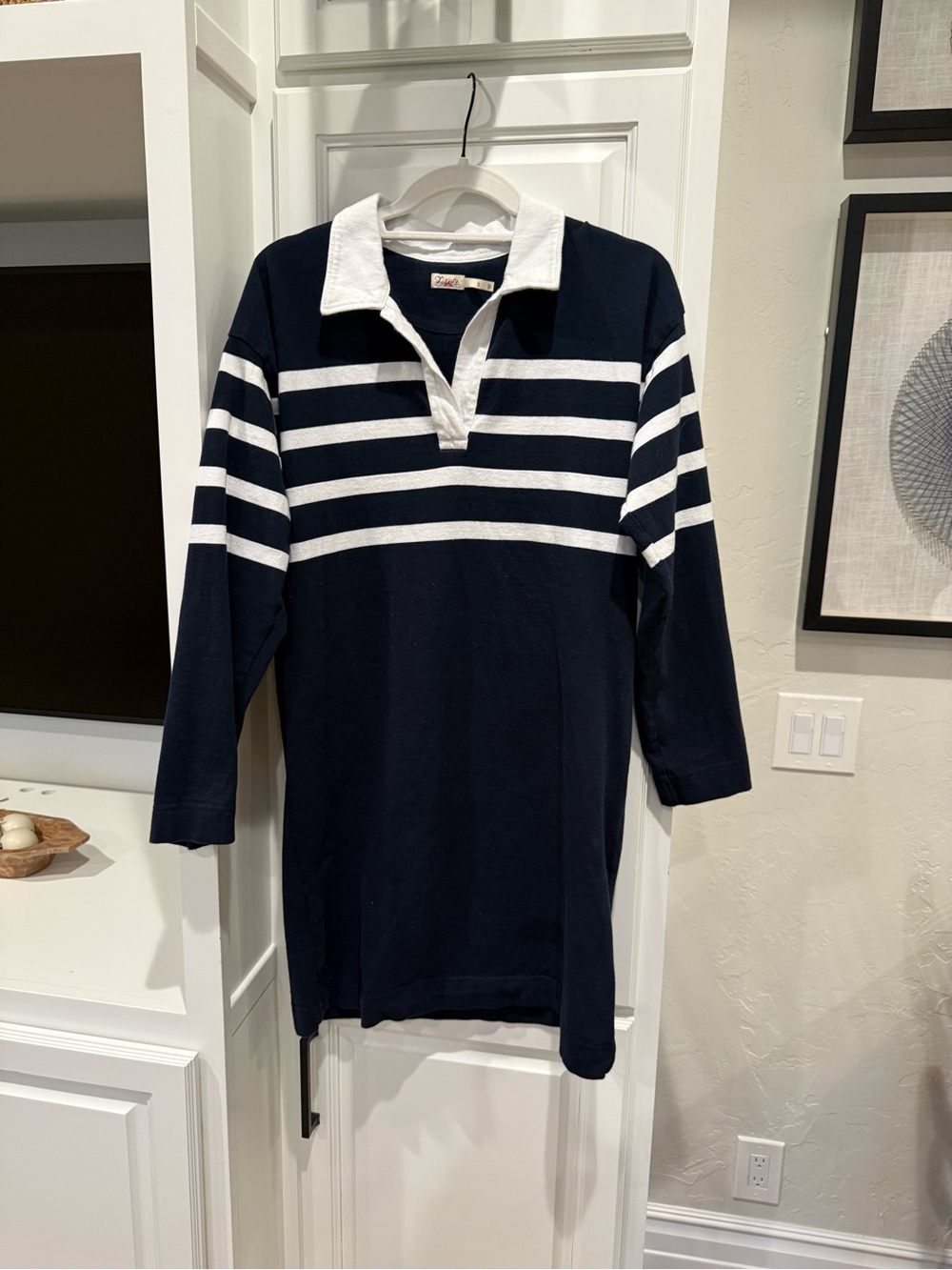 Faherty women’s Navy & White Rugby Polo Dress